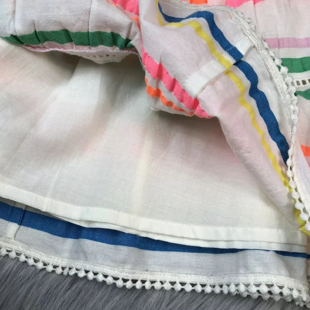 Mini Boden Toddler 3-4 Rainbow Stripe Sun Dress